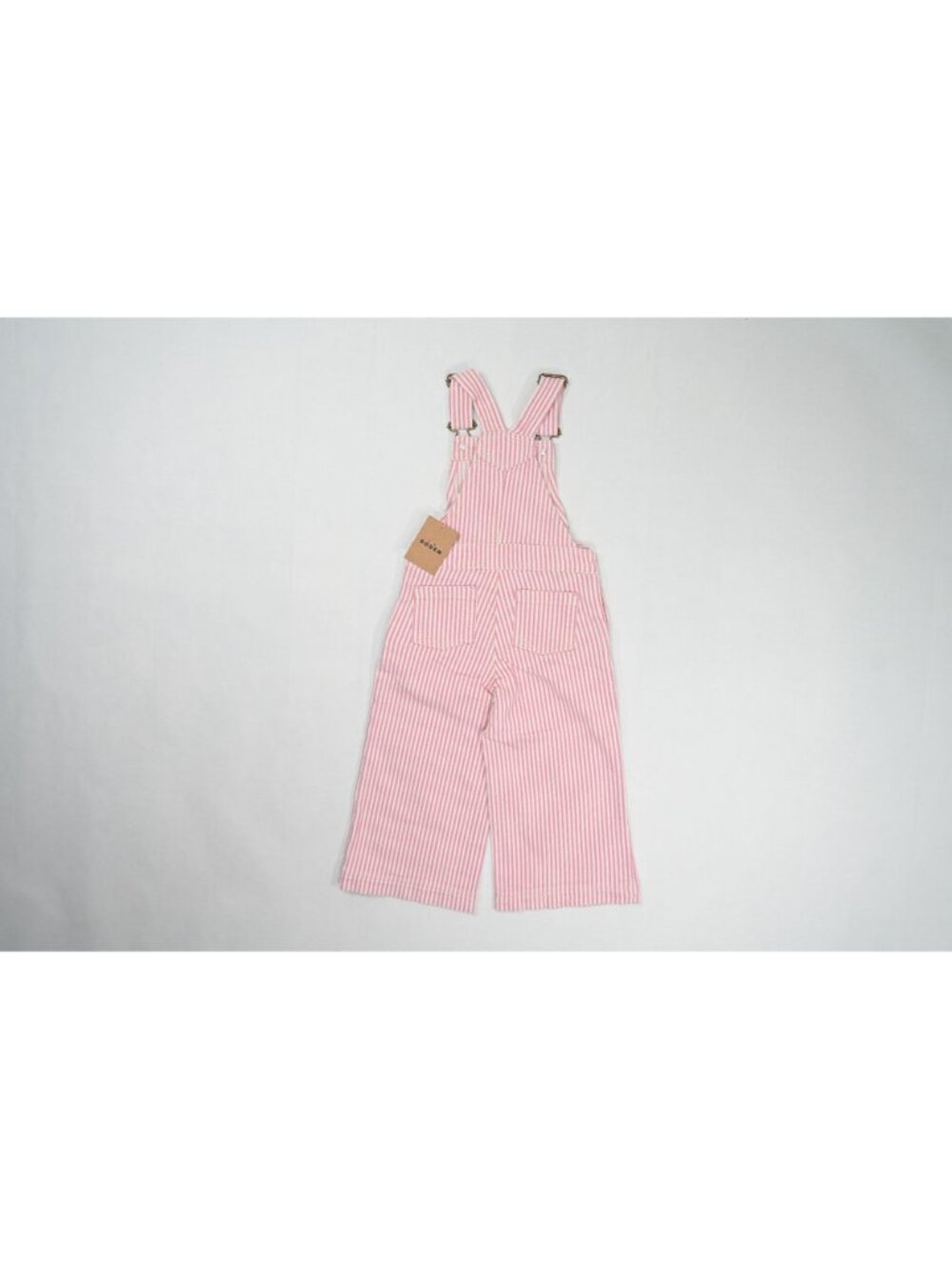 Mini Boden Wide Leg Overalls in Pink Ticking Stripe - Picture 3 of 5